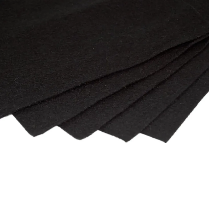 Black Non Woven Felt Fabric Sheets Fiber Thick Kids DIY Craft Assorted Fabric Square Embroidery Scrapbooking Craft   AA8505