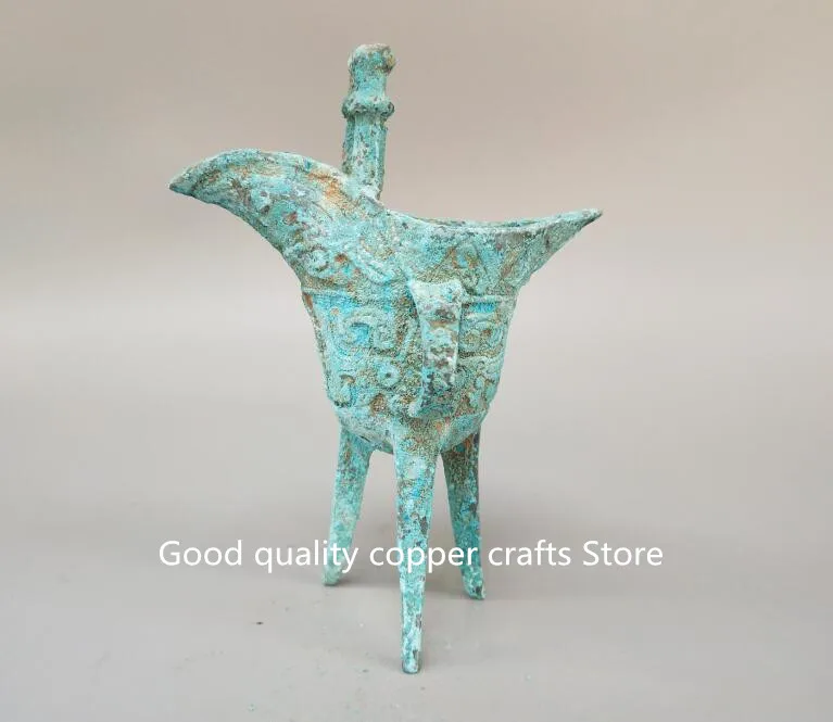 China archaize ancient unearthed bronze goblet 15 cm