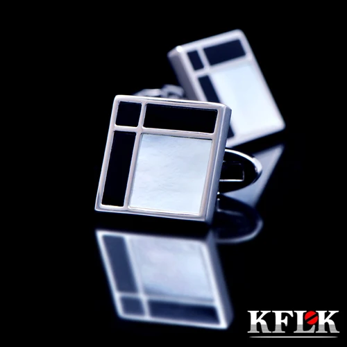 KFLK gemelos shirt cufflinks for mens Gifts Brand Black cuff buttons cuff links Shell High Quality abotoaduras Designer Jewelry