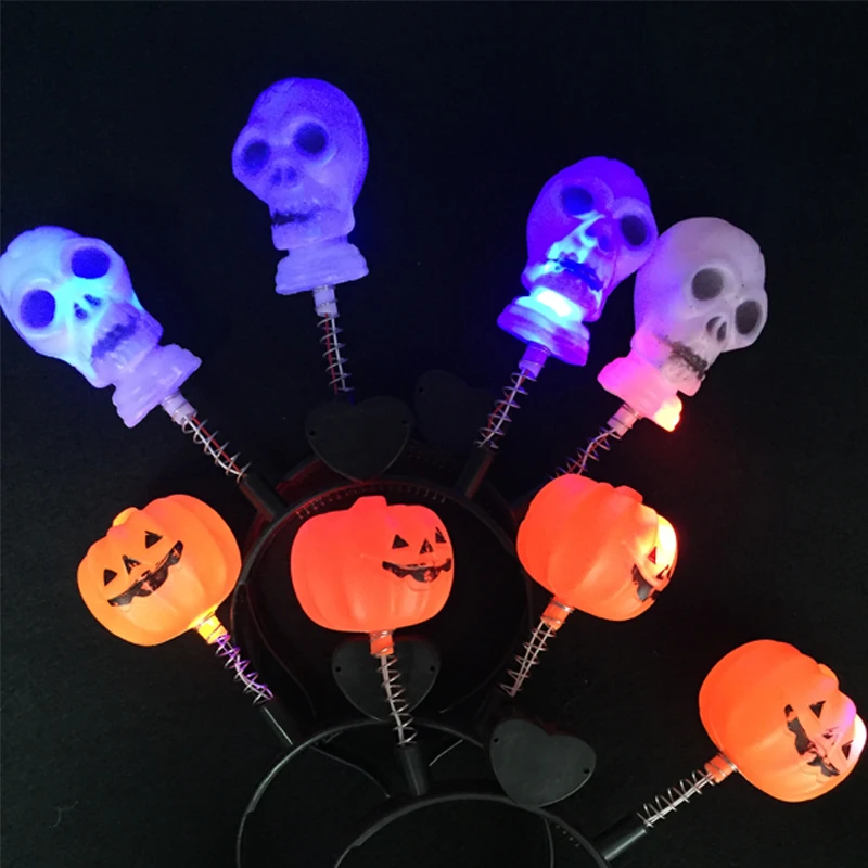 Bandeau lumineux avec lumière Led pour Halloween, 24 pièces/lot, couvre-chef, cerceau, accessoires de fête, cadeau pour enfants