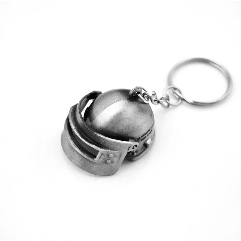 Vintage Metal Jedi Helmet PUBG Pan Keychain Gadgets For Men Games AK47 AUG Guns Key Chain On Bag Car Male Jewelry Boyfriend Gift