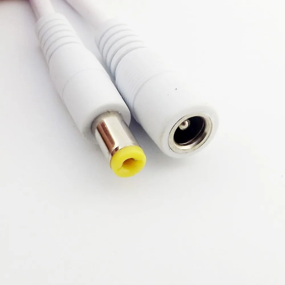 1pc 1.5m/3m/5m CCTV DC Power 5.5 x 2.1mm Male to Female Jack Adapter Extension Connector Cable White