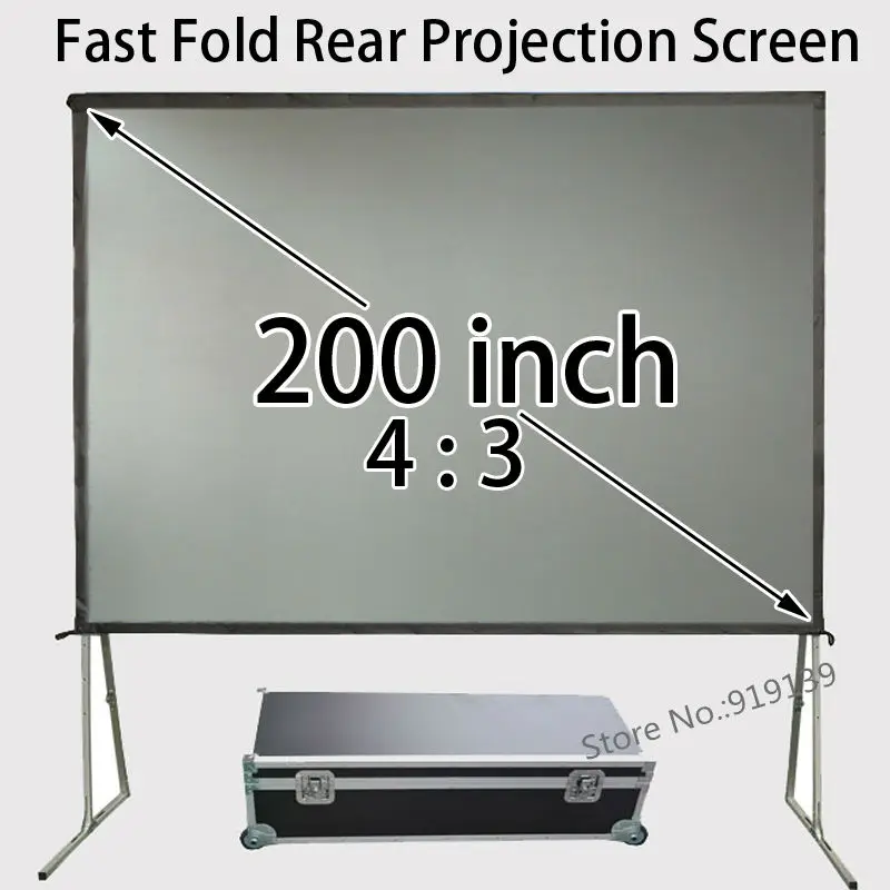 Big Rear Projection Screen 200inch 4 By 3 Format Fast Folding Screens With Square Tubing Aluminum Frame