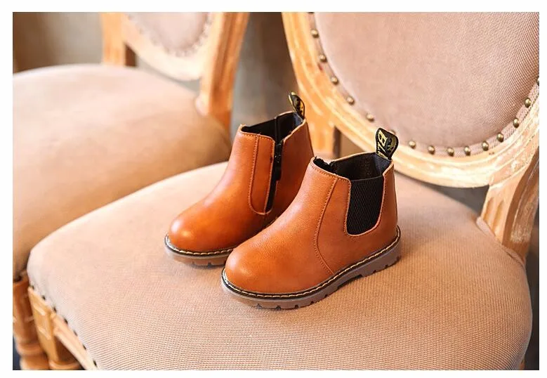 Kids autumn baby boys oxford shoes for children dress boots girls fashion boots toddler pu leather boots black