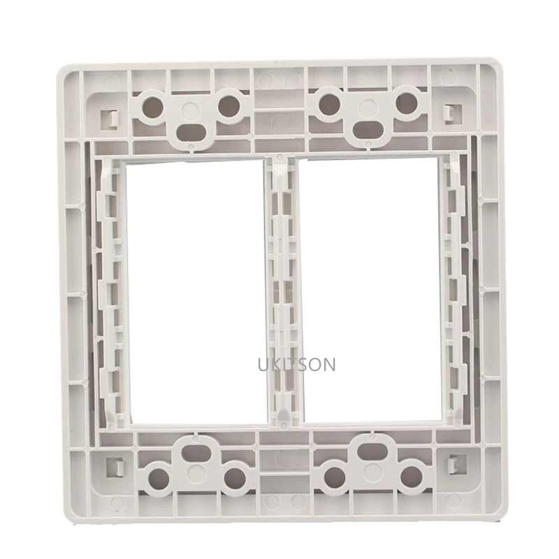 Silver Edge 120x120mm Wall Plate White Face Panel Suit 6 Slots For HDMI TV RJ45 Socket