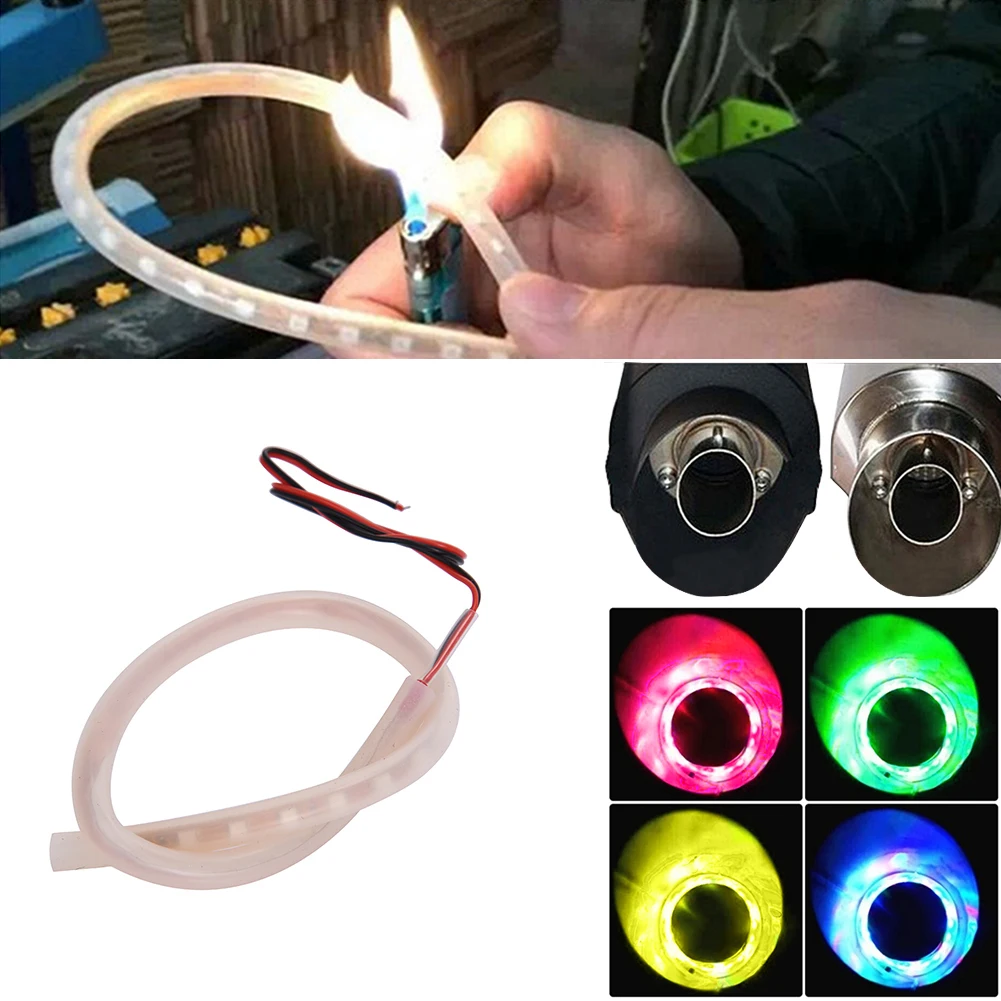 1Set Motorcycle LED Light Red Motorbike Exhaust Pipe Lamp Warning Firing Indicators Scooter Refit Torching Thermostability Light