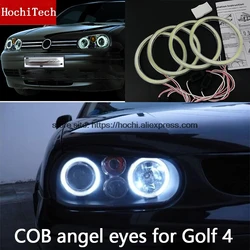 High Quality COB Led Light White Led Angel Eyes Ring For Volkswagen Golf 4 golf4 MK4 R32 VR6 1998-2004 with lens