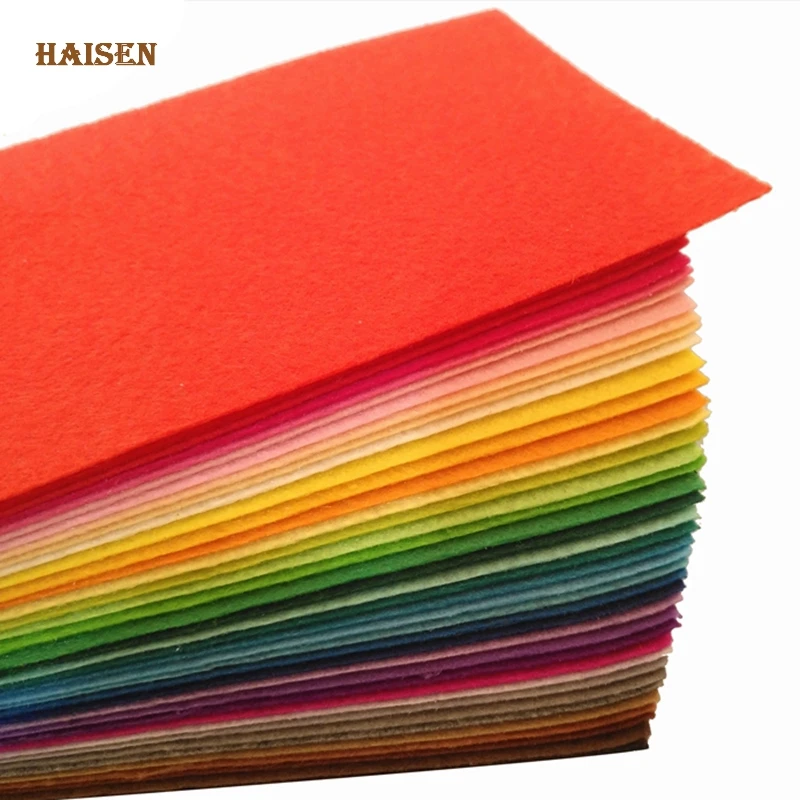 Haisen,1mm Thickness,Nonwoven Felt Fabric Bundle,Polyester Felt Cloth of Home Decoration, Sewing Dolls & Crafts 40pcs 10x15cm