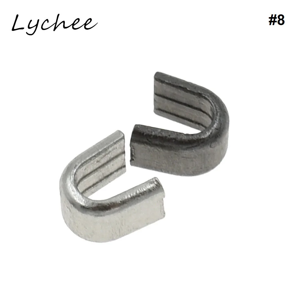 Lychee 20pcs 8# Silver Black Color Copper Zipper Top Metal Stopper DIY Handmade Craft Sewing Zipper End Accessories