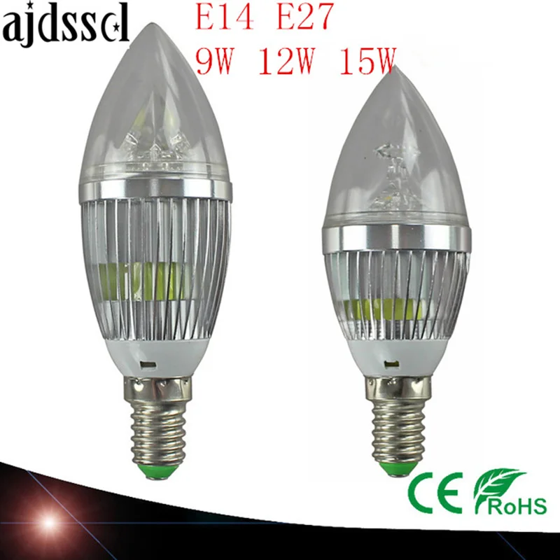 LED Candelabra Bulb  candle light E14 E27 9W 12W 15W Warm /Nature/ Cool White Bulb Lamp Dimmable 110V220V Led bulb lamp CE ROHS