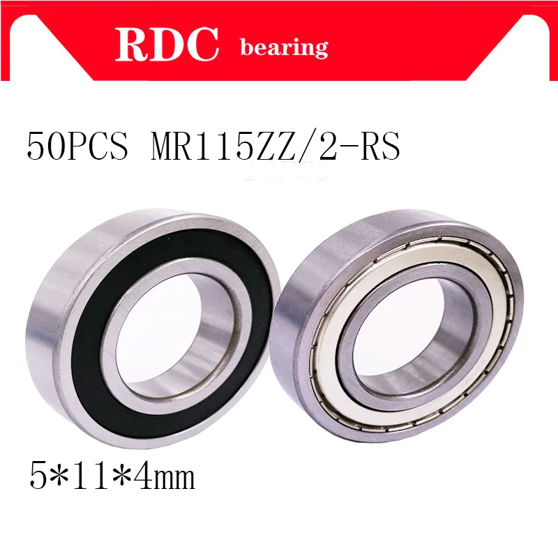 

50pcs/lot MR115ZZ MR115 2RS ABEC-3 MR115RS MR115 MR 115 bearing MR115Z deep groove ball bearing 5x11x4mm miniature bearing