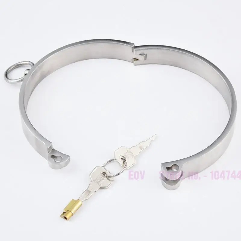 Lockable Collar BDSM 304 Stainless Steel Slave Collar Restraints Choking Ring Slave Bdsm Necklace Bondage Sex Toys For Women Man