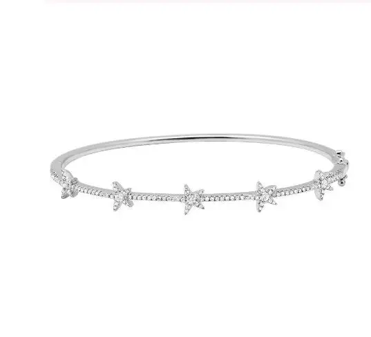 17-19cm Elegant Chain Bracelet Silver Color Beads Stars Charm Bracelet For Women bangle Chain Bracelet Jewelry Gift