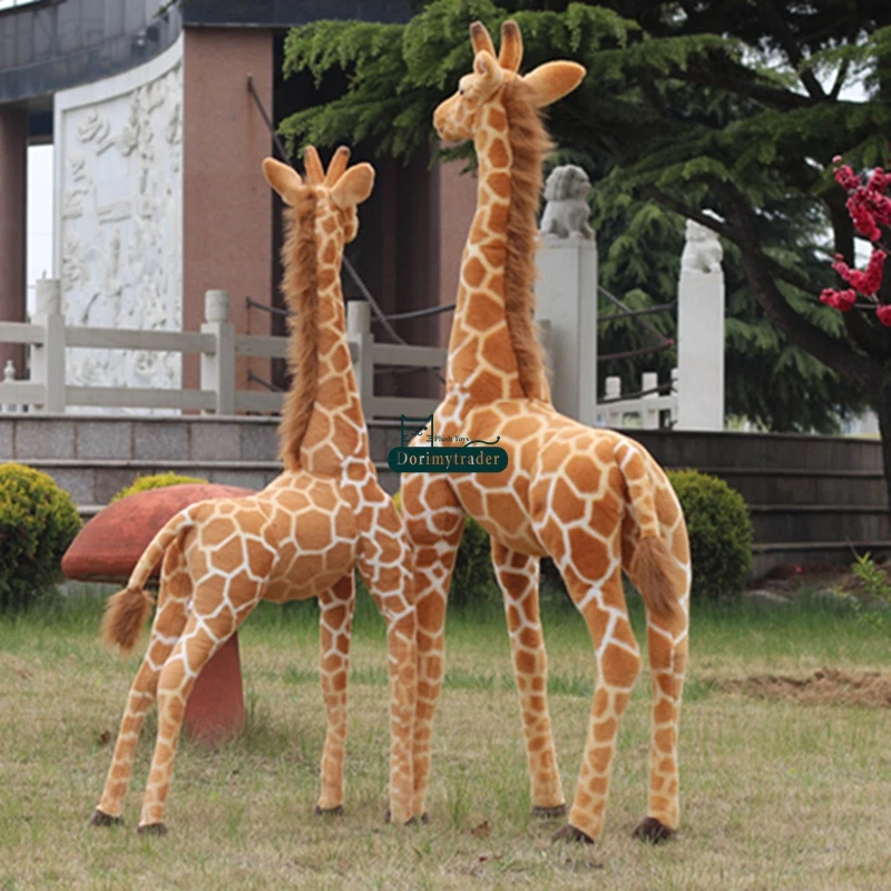 Gigante bonito recheado macio pelúcia simulação animal girafa brinquedo presente do bebê 120cm 140cm dy60312