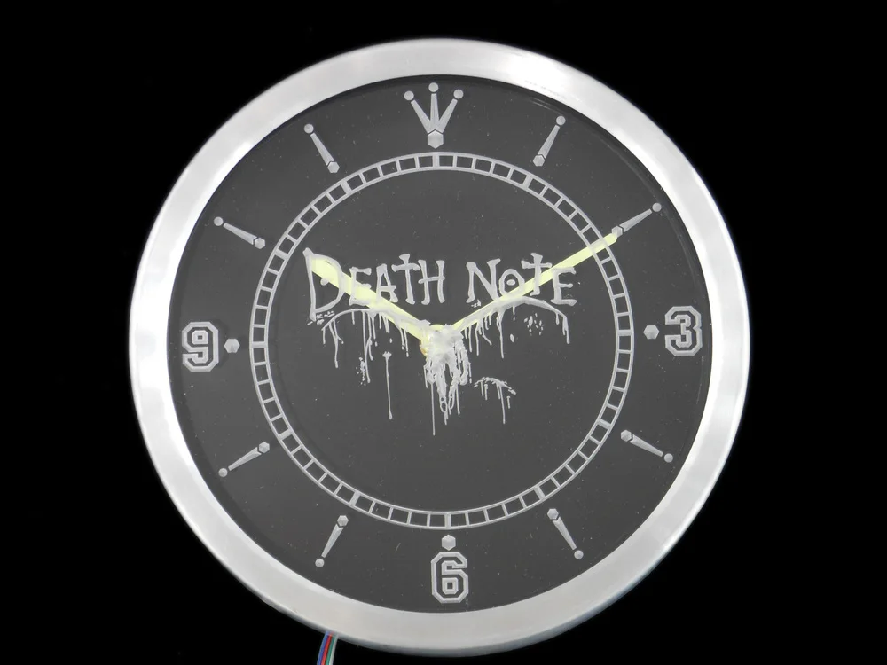 nc0227 Death Note Notebook Neon Light Signs LED Wall Clock