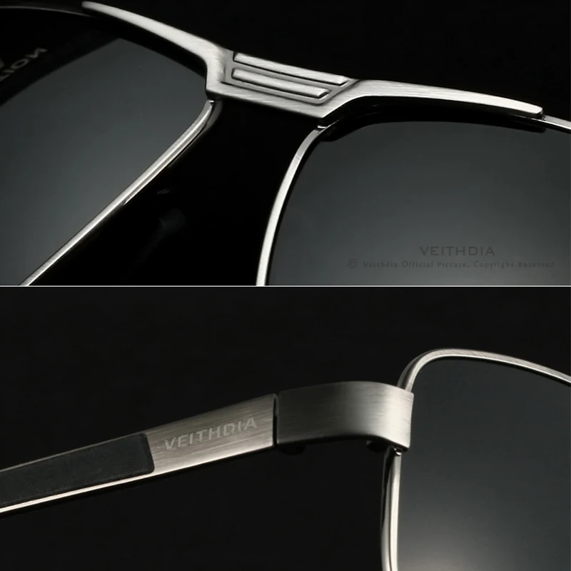VEITHDIA Men Sunglasses Vintage Polarized UV400 Lens Driving Sun Glasses Rectangle Eyeglasses For Male Eyewear Accessories 2490