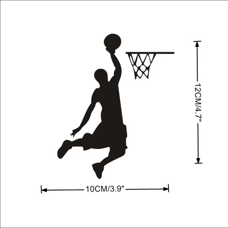 Cartoon Basketball Player Dunk Wall Sticker For Home Decorative Living Room Wall Edge Decor Decals