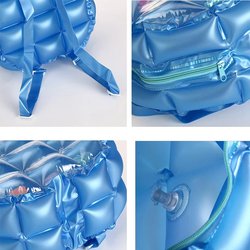 New Inflatable Waterproof Backpack Summer PVC Candy Beach Bag Children Swimming Bags Shoulder Bag