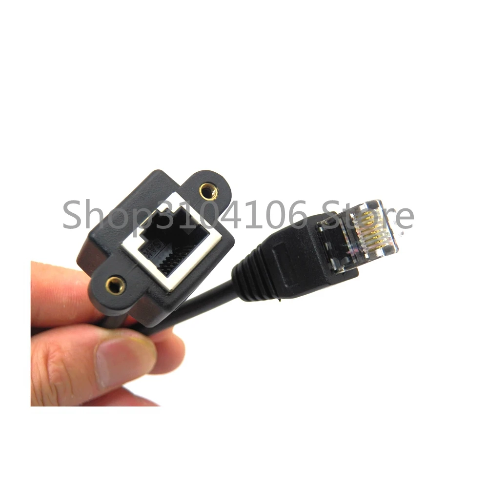 High quality RJ45 Male to Female Screw Panel Mount Ethernet LAN Network Extension Cable 30cm/50cm/100cm/150cm