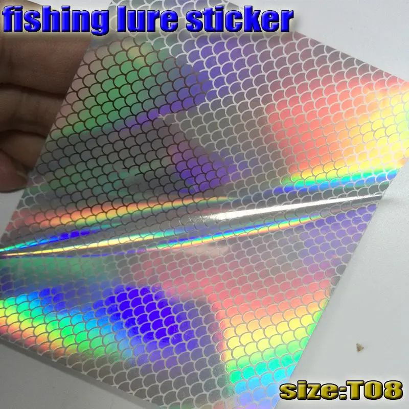 2017new fishing lure sticker fish scale skin ,holographic, 10papers fishing stickers 73mm x 100mm