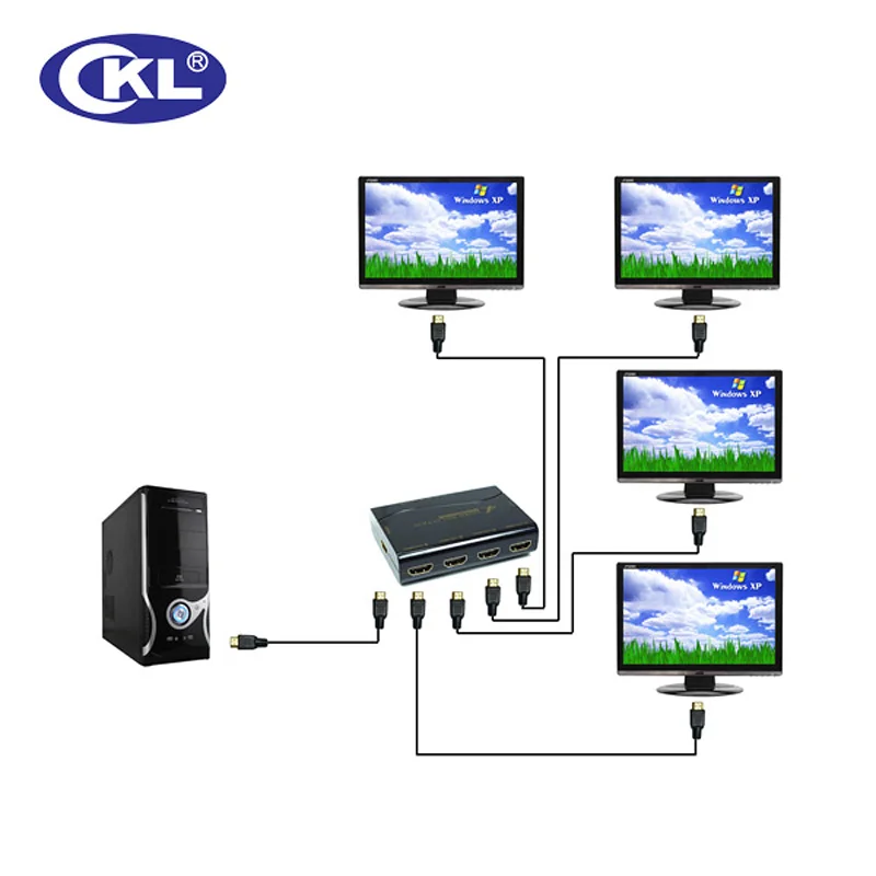 CKL HD-94M 1*4 4 ميناء البسيطة HDMI الفاصل دعم 1.4V 3D 1080P