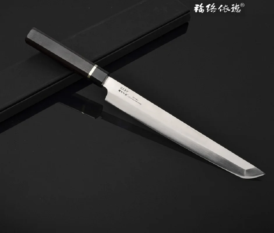 

12'' Japanese Sushi Sashimi German 1.4116 Stainless Steel Salmon Fish Filleting Cleaver Cooking Knife