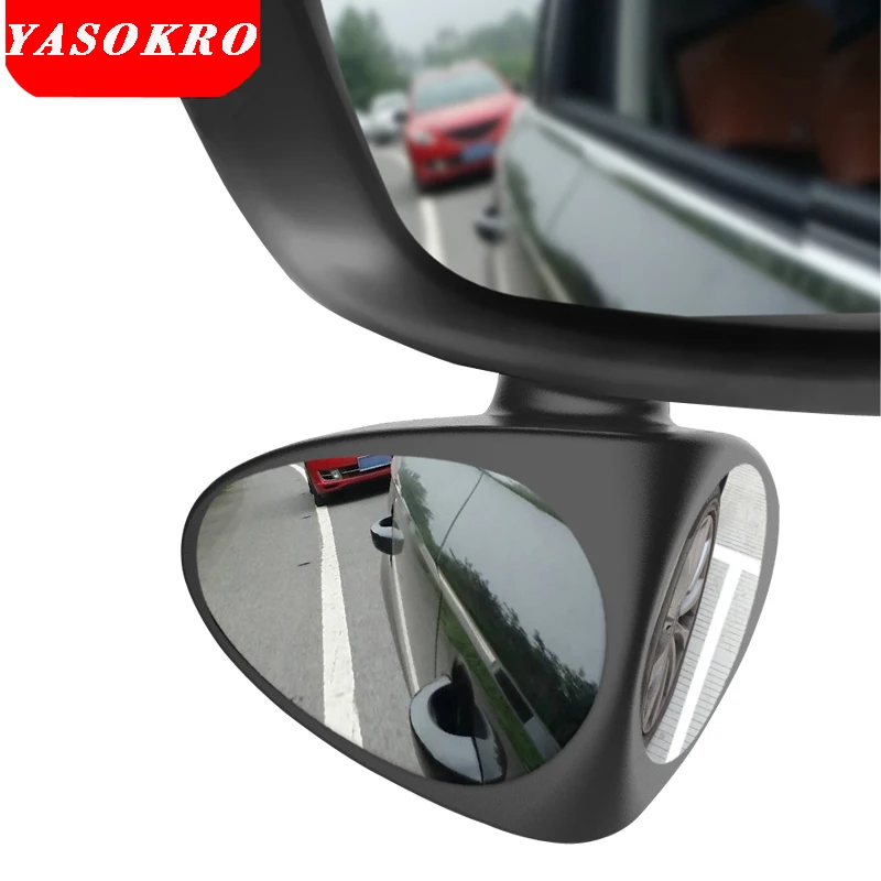 Espejo de punto ciego para coche YASOKRO, espejo gran angular, rotación de 360, espejo convexo ajustable para estacionamiento de seguridad, espejo retrovisor de coche