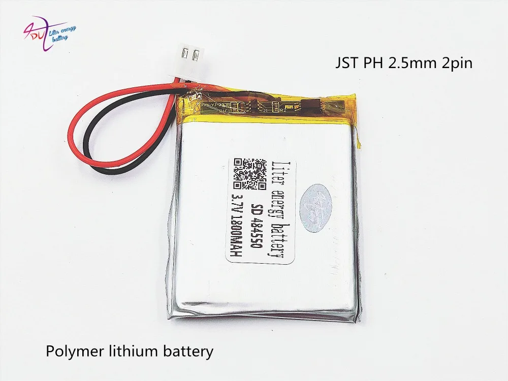 XHR-2P 2.45 2.54  1800mAh  484550 504550 3.7V polymer lithium ion battery