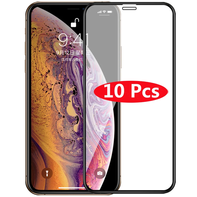 10Pcs Tempered Glass for iPhone Xr Xs Max X 5 5S 6 6S Plus 7 8 Plus Screen Protector for iPhone 13 12 11 Pro Max 12 mini SE 2020