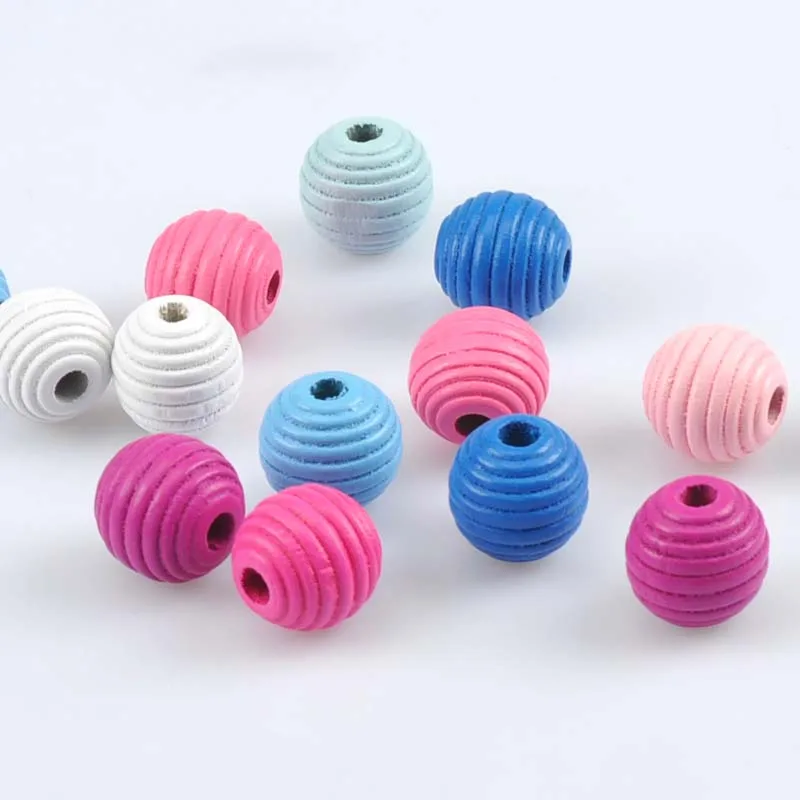 2018 New 20pcs Mixed Whorl Wave Wooden Spacer Beads For Jewelry making DIY 20mm MT1454X