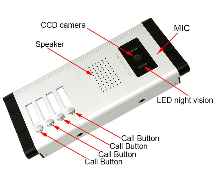 Imagem -03 - para 10 12 Apartamentos Sistema de Entrada da Porta Vídeo para Casa Teclado Controle Acesso Campainha da Porta Vídeo Unidade Mais Fechadura Elétrica