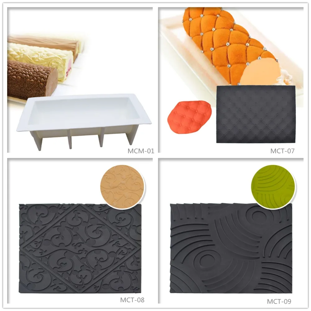 1 Mold and 21 Design DIY Silicone Impression Mat Cake Mousse Mat Crack Texture Mousse Mold Cake Decoration Cake Mold Lace Mat