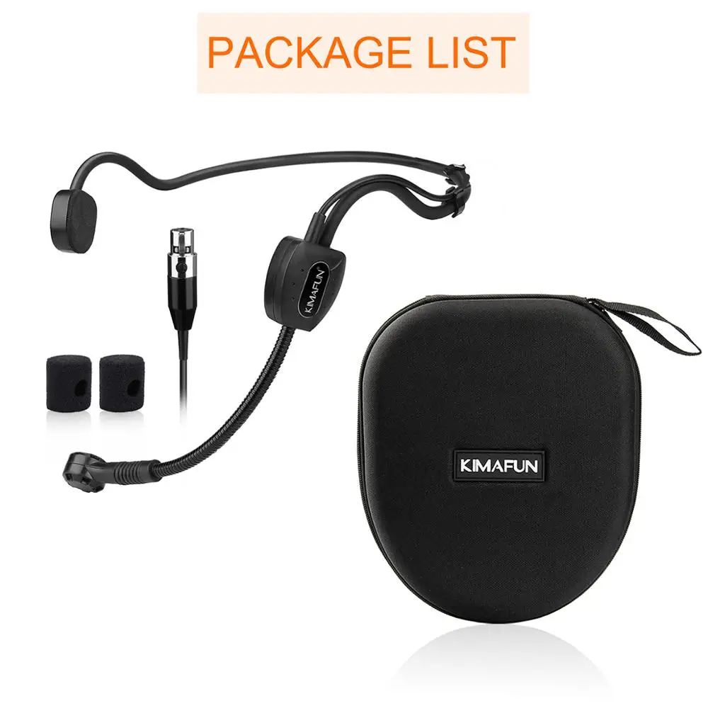 KIMAFUN Wired Headset Microphone Wired Headmount Microphone For Hosting Singing Teaching Opera Stage Performance