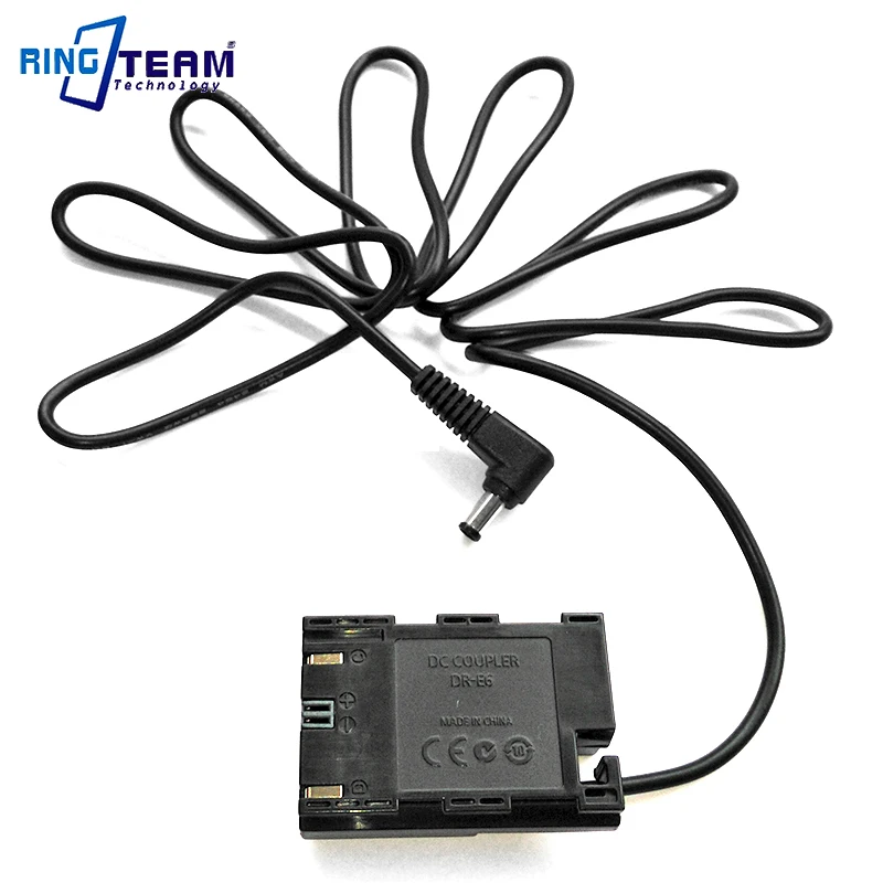 Crane2-acoplador de LP-E6 DC para cámara Canon, 5,0x3,0mm, ACK-E6, EOS, 5D, Mark II, III, IV, 5D2, 5D3, 5D4, 6D, 6D2, 7D, 7D2, 70D, 60D, 80D, 90D