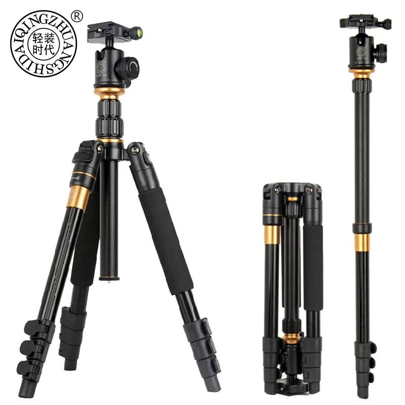 

QZSD Q570 Professional Camera Tripod Video Monopod Extendable Aluminium Alloy Tripod with Quick Release Plate and Ball Head