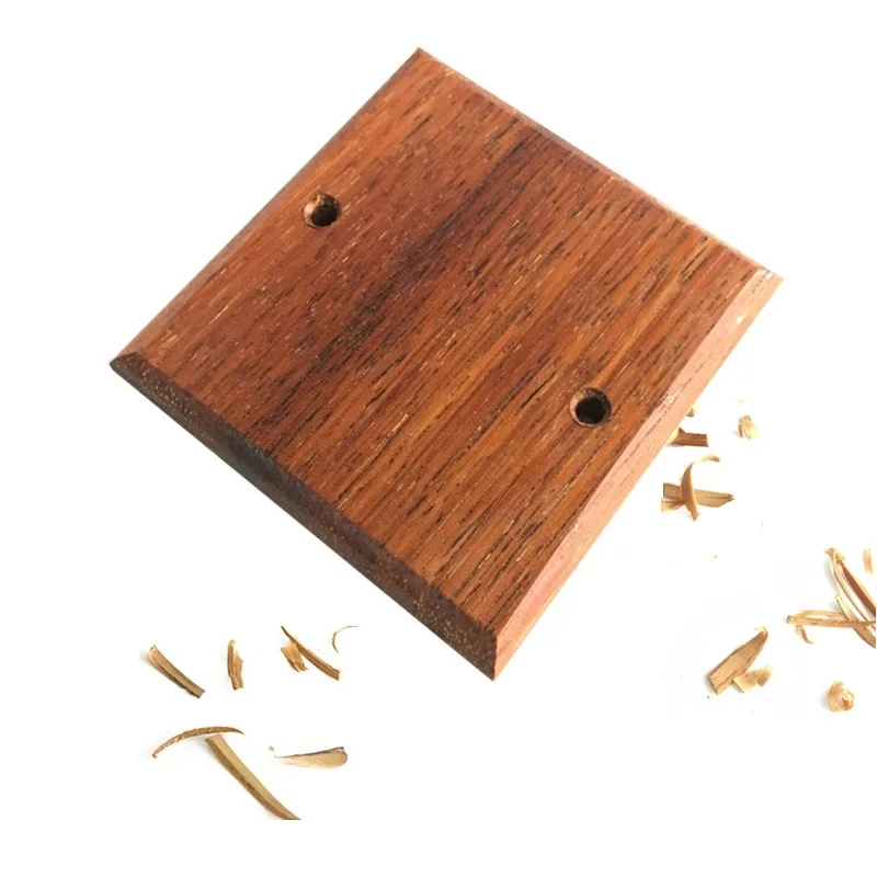 MerbauIpil-Interruptor de pared de madera, Panel de madera, Retro, latón