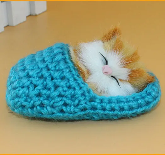 one piece artificial sleeping cat,lovely kat in slipper,sweet pussy cat funny good cat,home decoration soft party favor gift