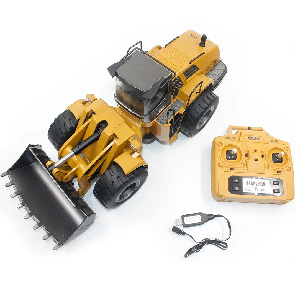 HUINA 583 RC Truck Excavator 1/14 Big Size Loader Remote Control Hobby Bulldozer Alloy Eletric Car 583 Children Toys for Boy