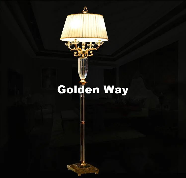 

Free Shipping European D510mm H1600mm Golden Crystal Floor Light Desk Light Wedding Candelabra for Floor Lamp AC 100% Guaranteed