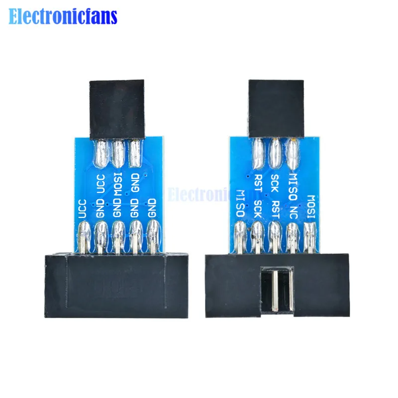 2 stks/set 10Pin Naar 6 Pin Adapter Board + USBASP USBISP AVR Programmer USB ATMEGA8 ATMEGA128 ATtiny/KAN/ PWM 10Pin Draad Module DIY