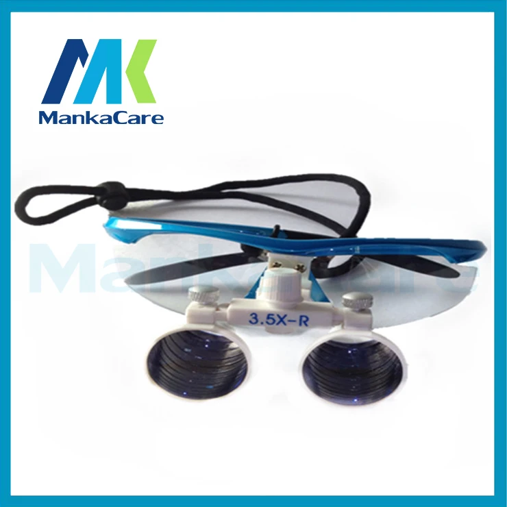 Good Quality 3.5X time Dental Surgical Binocular Loupes Magnifier Glasses 100% original surgical optical glass White and Blue