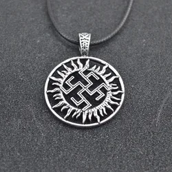 Nostalgia Ancient Slavic Symbol Dukhobor Amulet Gothic Wheel Pendant Necklace Talisman Pagan Jewelry