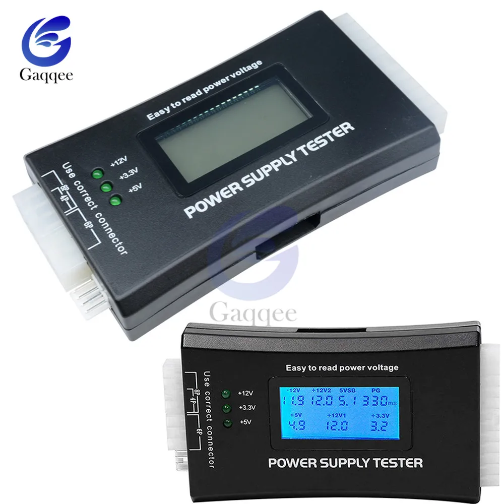 Digital LCD Display PC Computer 20/24 Pin Power Supply Tester Check Quick Bank Supply Power Measuring Diagnostic Tester Tools