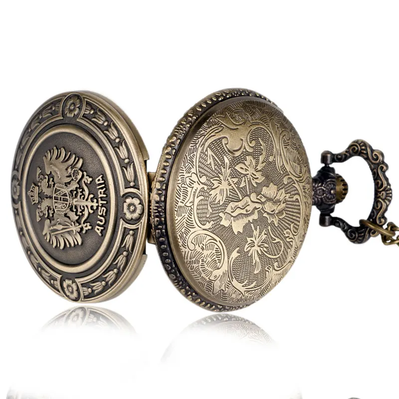 Cool The Double Eagle Fahion Jewelry Necklace Vintage Quartz Pocket Watch Austria National Emblem Women Men Pendant Gifts Item