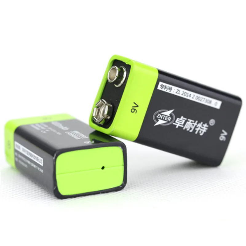 

ZNTER 2PCS S19 9V 600mAh USB rechargeable lithium battery for camera instrumentation 6F22 rechargeable lithium battery