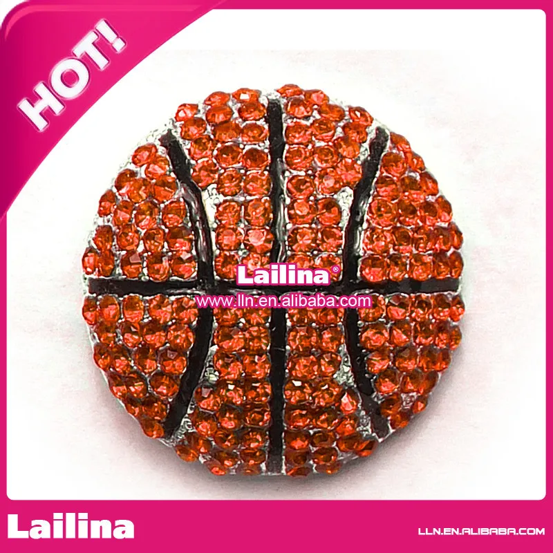 

Rhinestone Sport Basketball pendant 35mm for chunky necklace jewelry RED color