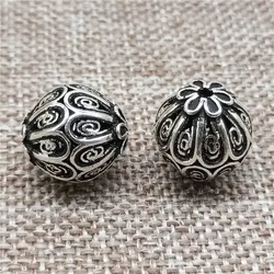 1 Piece of 925 Sterling Silver Spiral Swirl Oval Bicone Beads for Bracelet Necklace