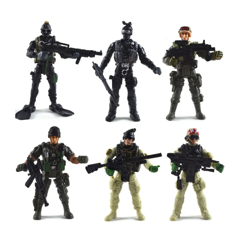 

SWAT Command Figures Action Modern Army Combat Game Figures Model Toys Military Plastic Soldiers for children Gifts