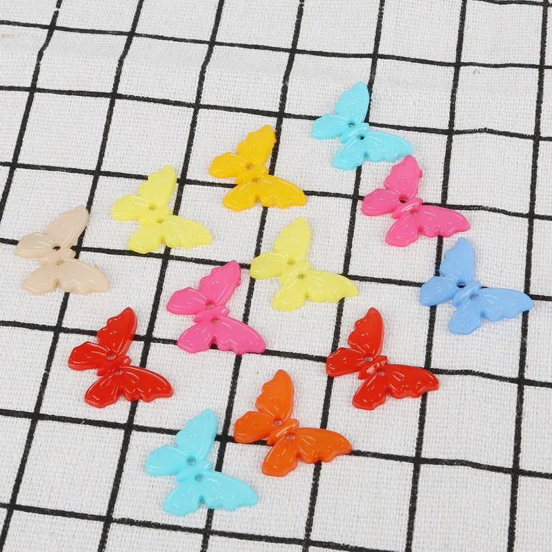 23x17mm Sewing 50Pcs/lot Mixed 2- Holes Resin Butterfly Buttons Scrapbooking Accessories DIY Home Clothes