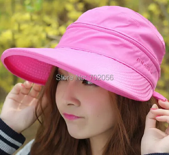 

2016 Visors Floppy Summer sun Protection Beach Sun Hat Dome fishing Cap Wide Brim hat 7color#3857